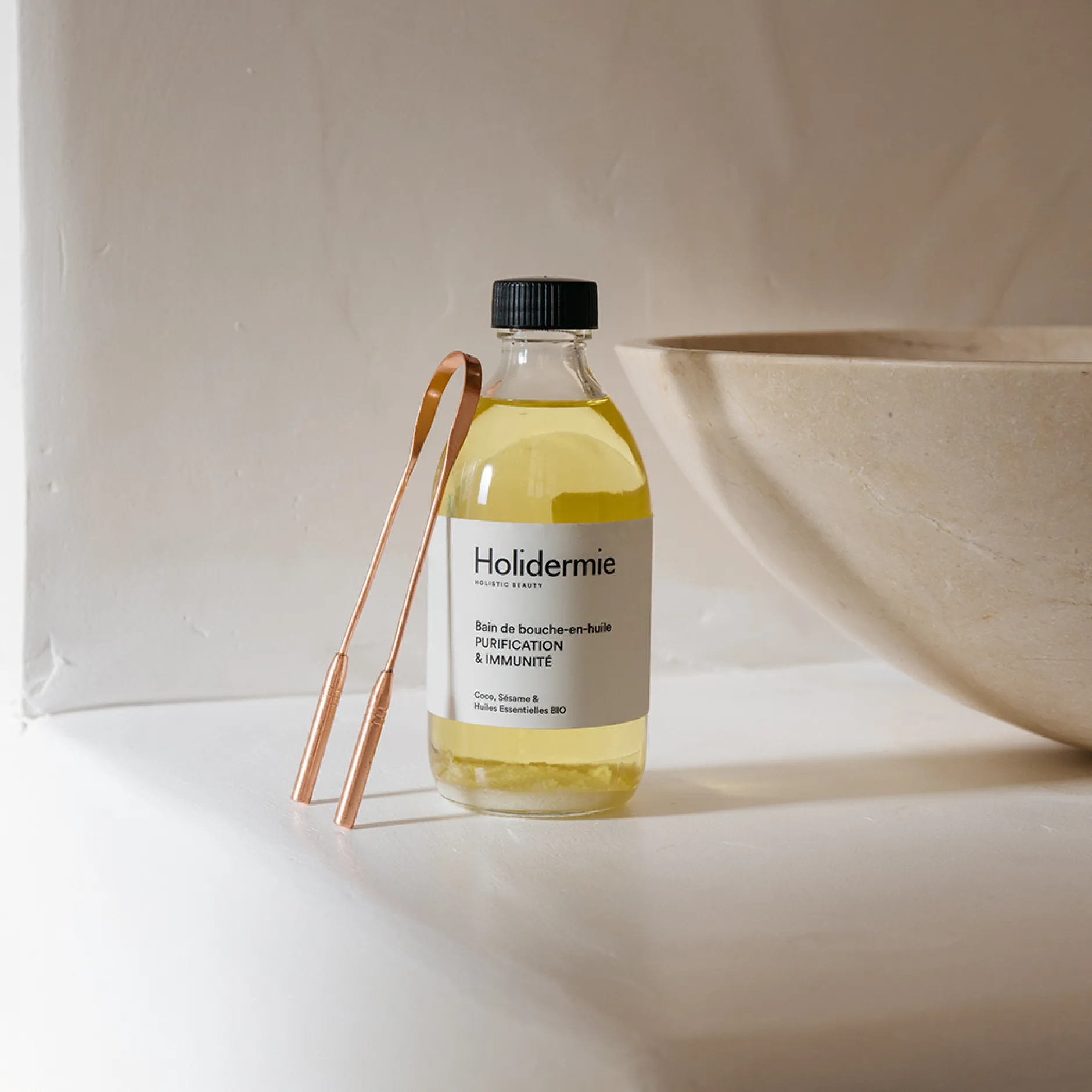 Pop-Up|Outils De Massage*Holidermie Gratte-Langue en Cuivre